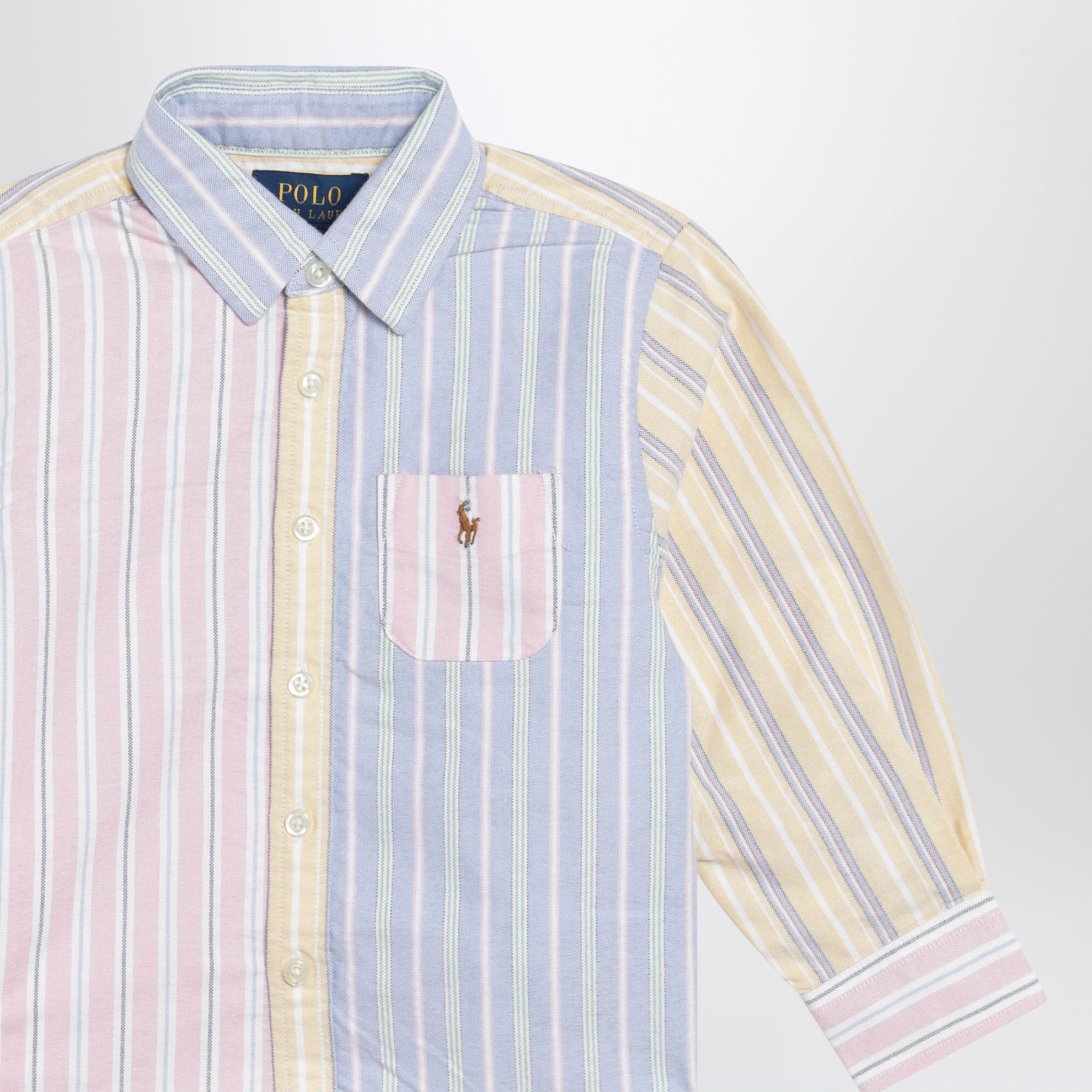 Color-block striped shirt