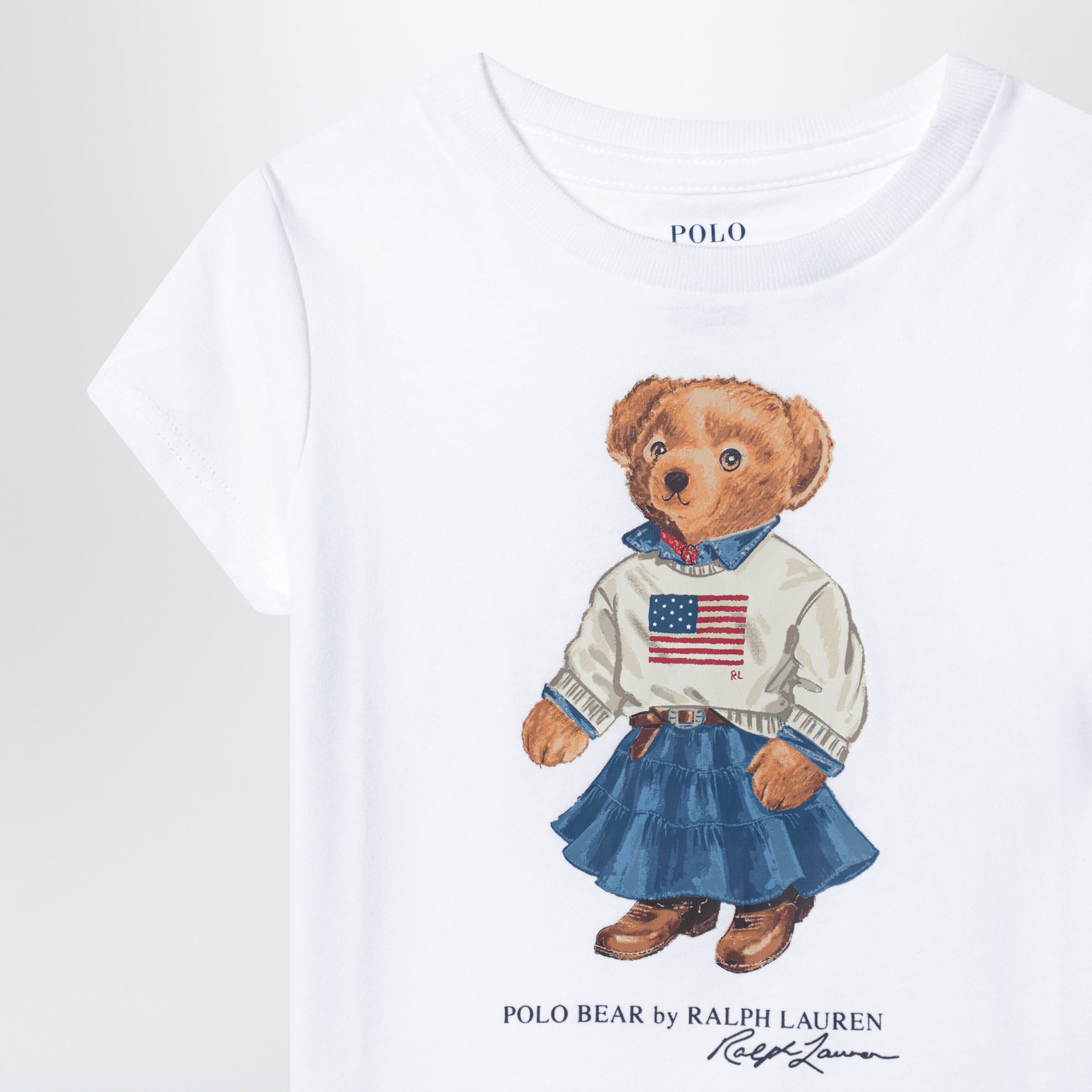 White cotton Polo Bear T-shirt