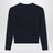 Navy blue fine cable-knit cotton cardigan