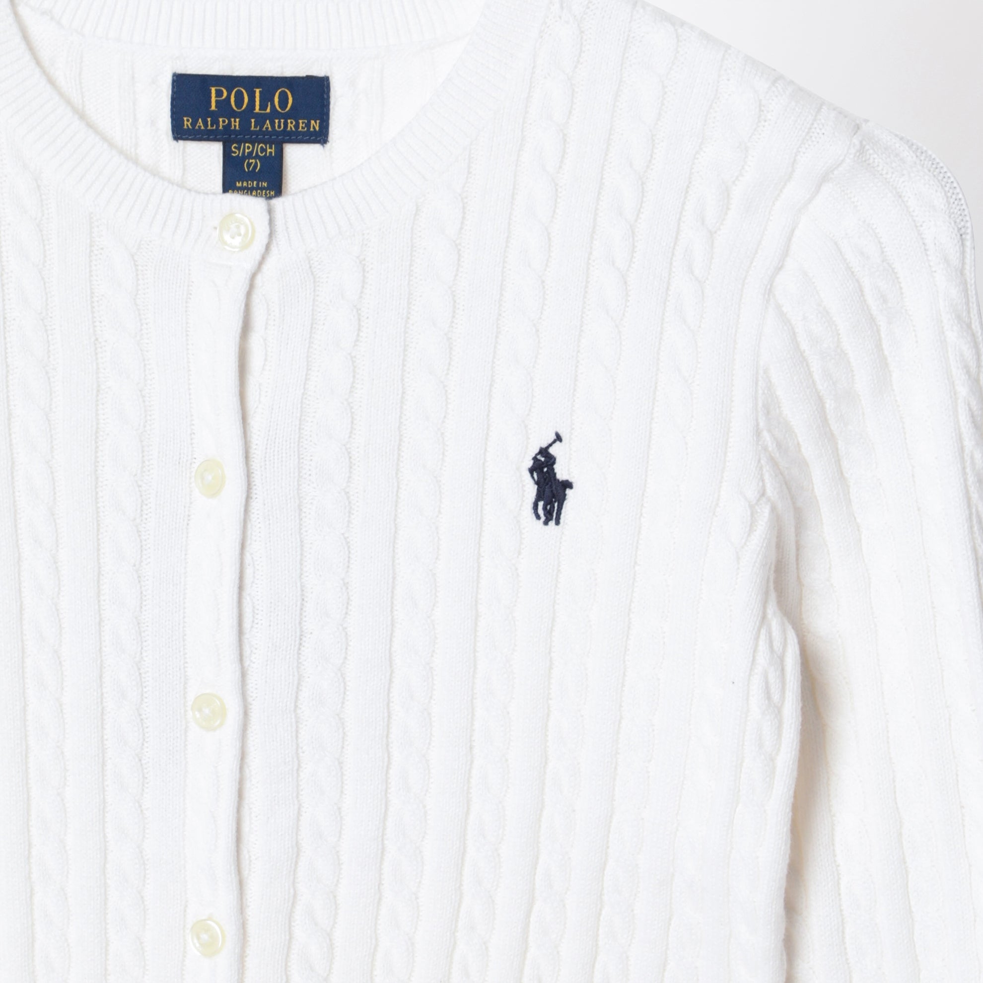 Cardigan in cotone a trecce sottili bianco