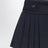 Navy pleated skirt with buttons