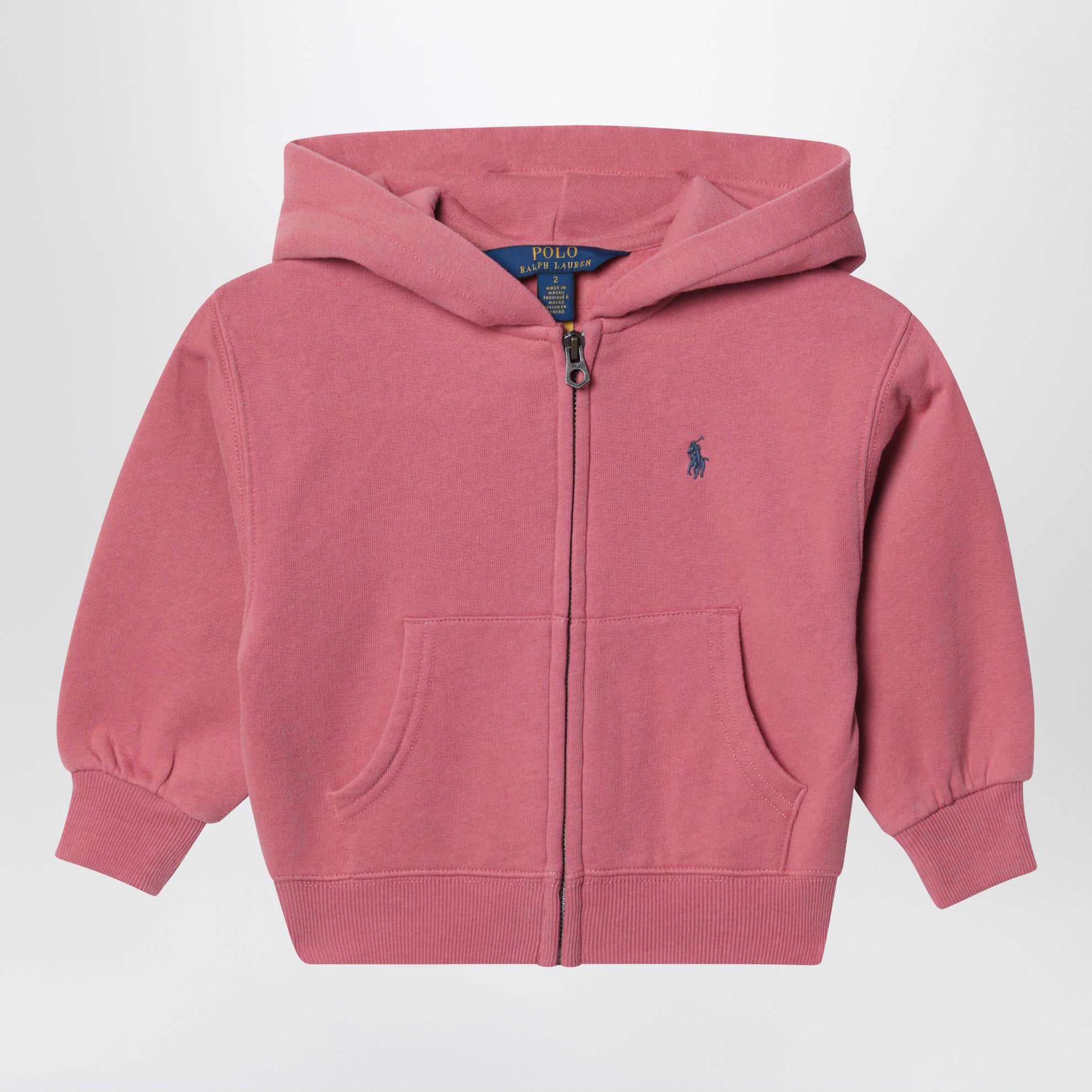 Sweat zippé rose en coton