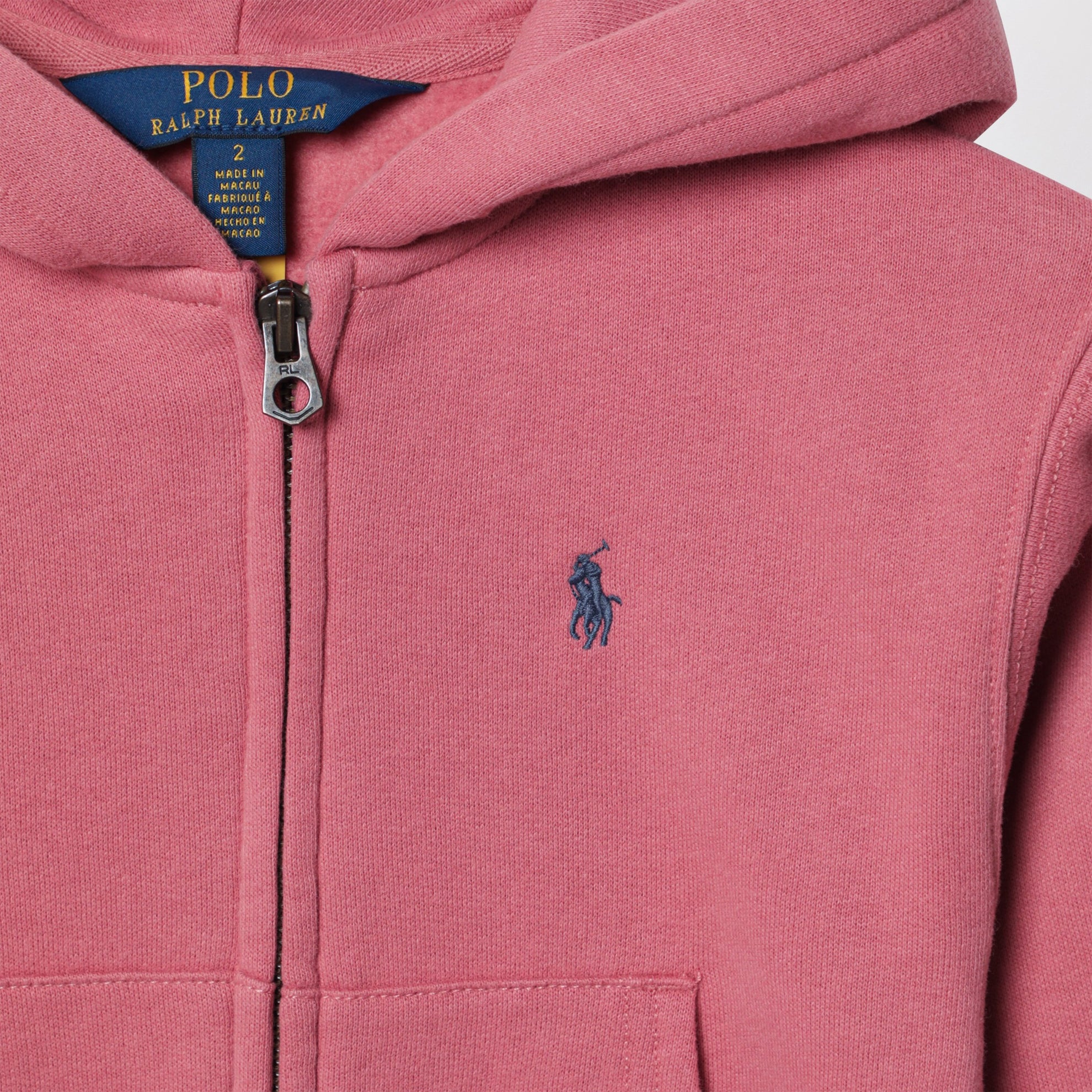 Sweat zippé rose en coton