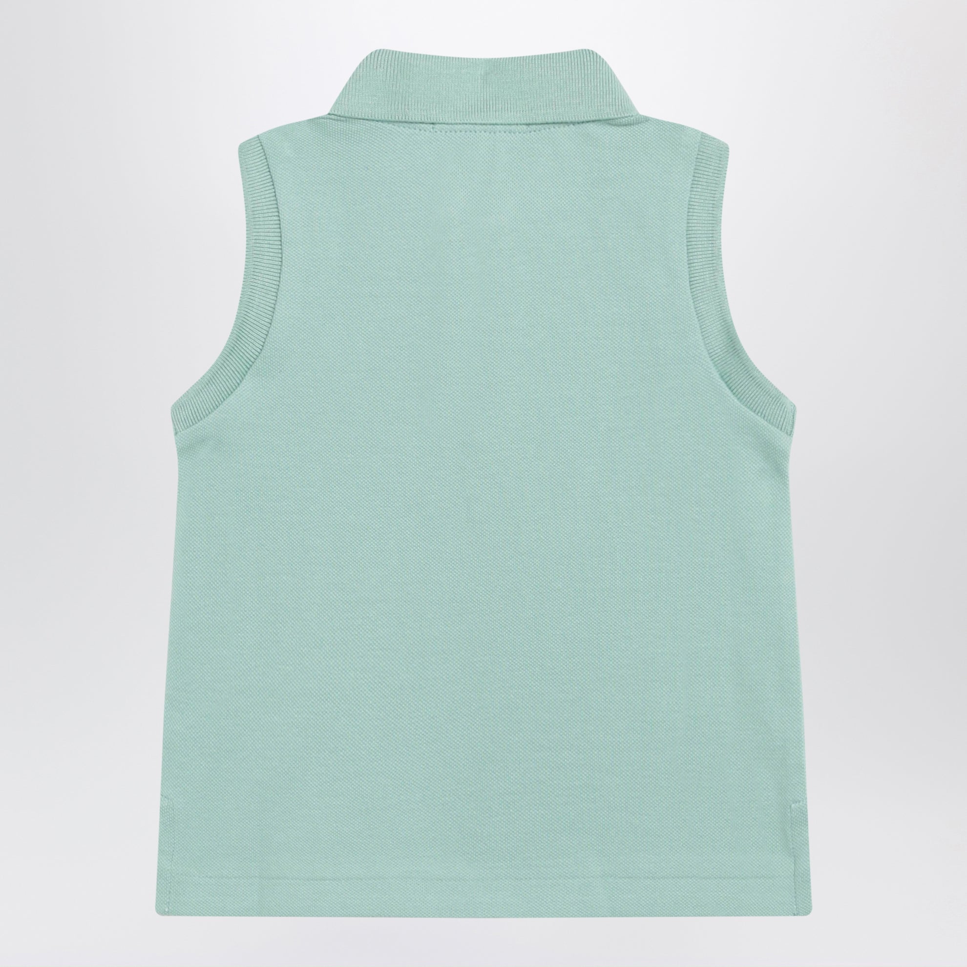 Aquamarine sleeveless cotton polo