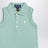Aquamarine sleeveless cotton polo