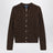 Cardigan a trecce marrone in cotone