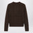 Cardigan a trecce marrone in cotone