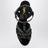 Sandali Tribute con plateau in pelle verniciata nera