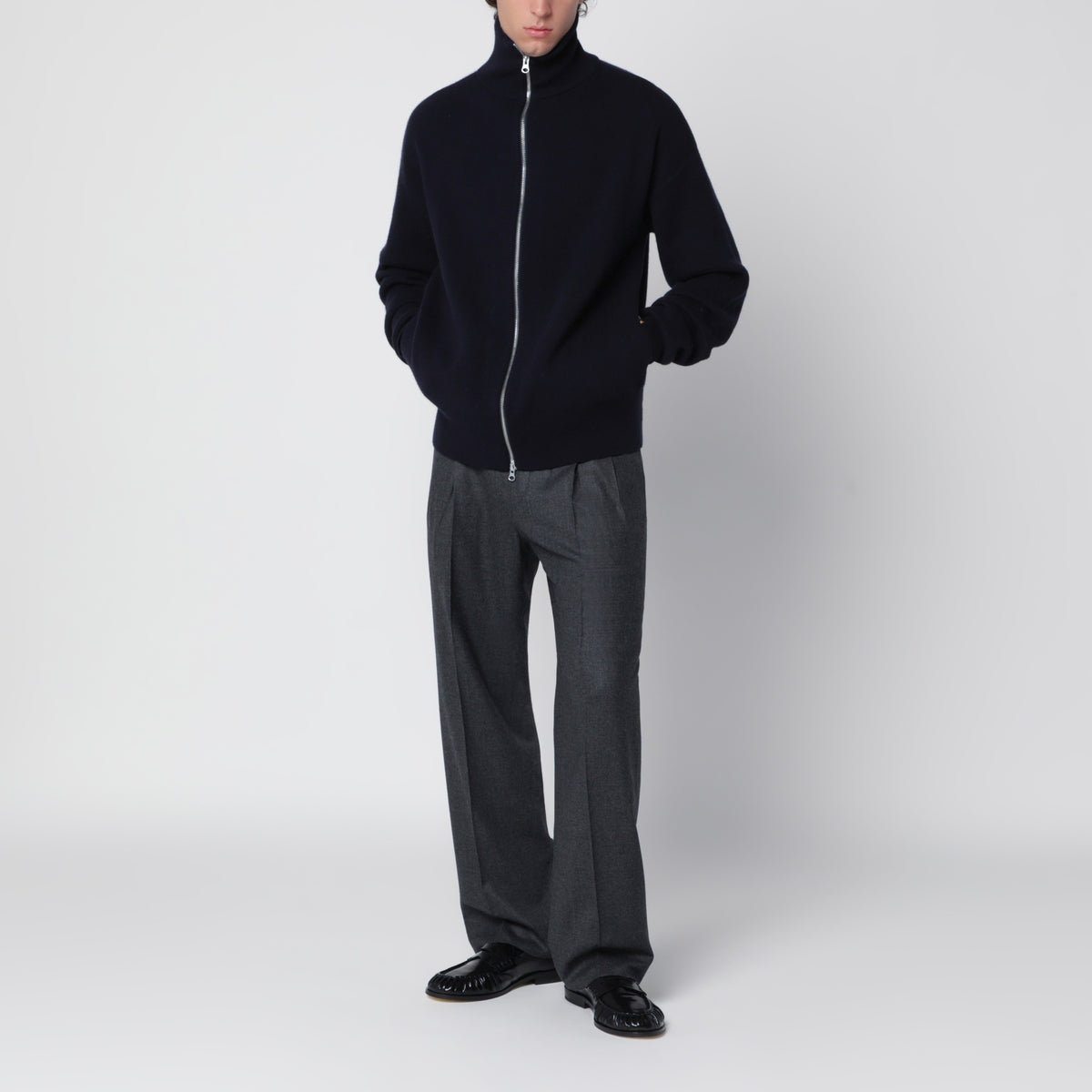 Navy N°319 Xtra Out cardigan in cashmere