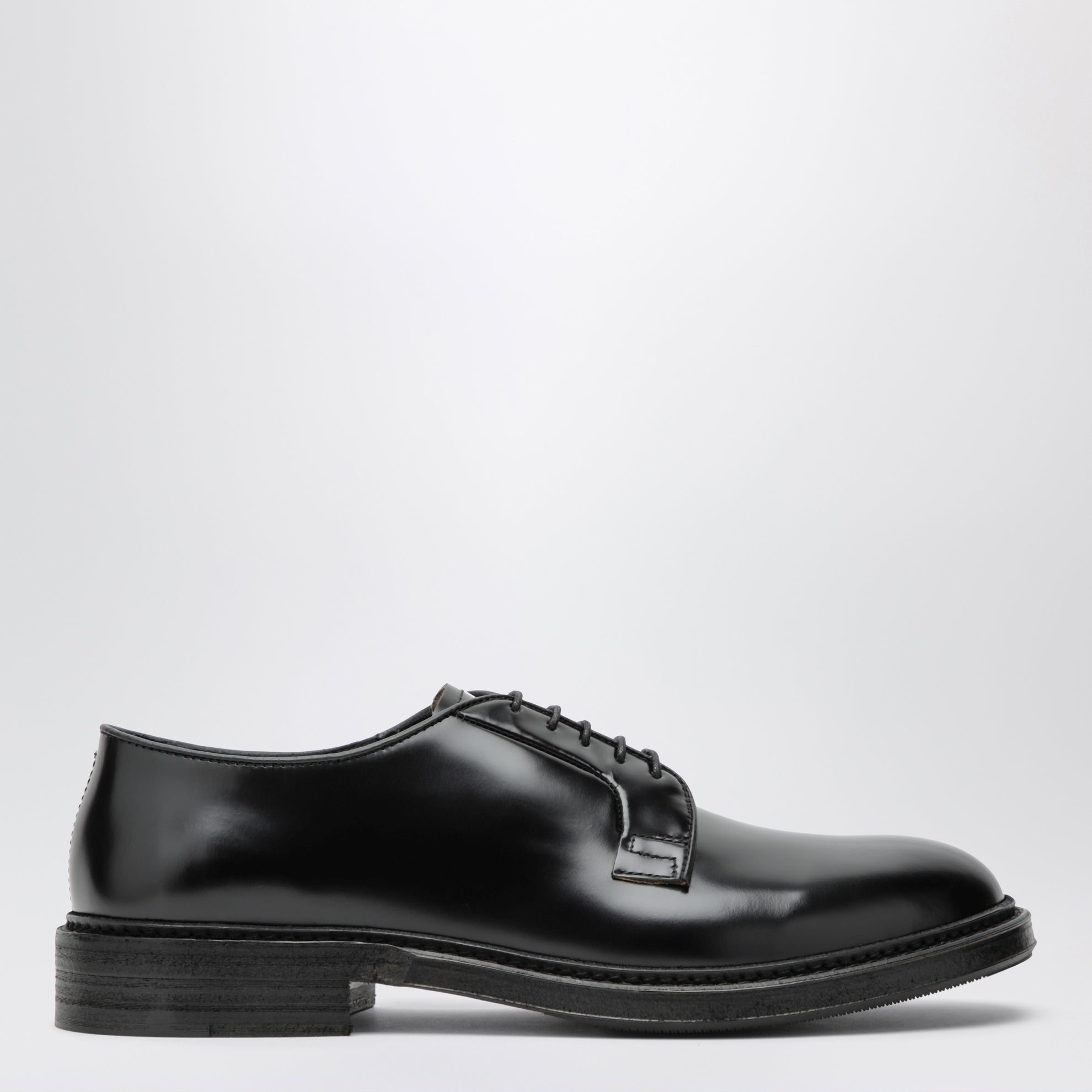 Ticino black leather lace-up shoes
