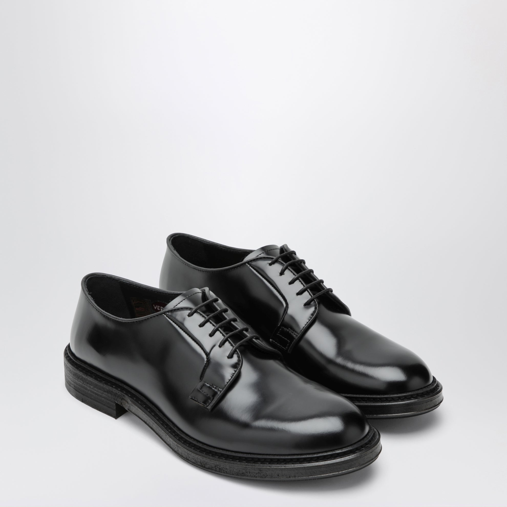Ticino black leather lace-up shoes