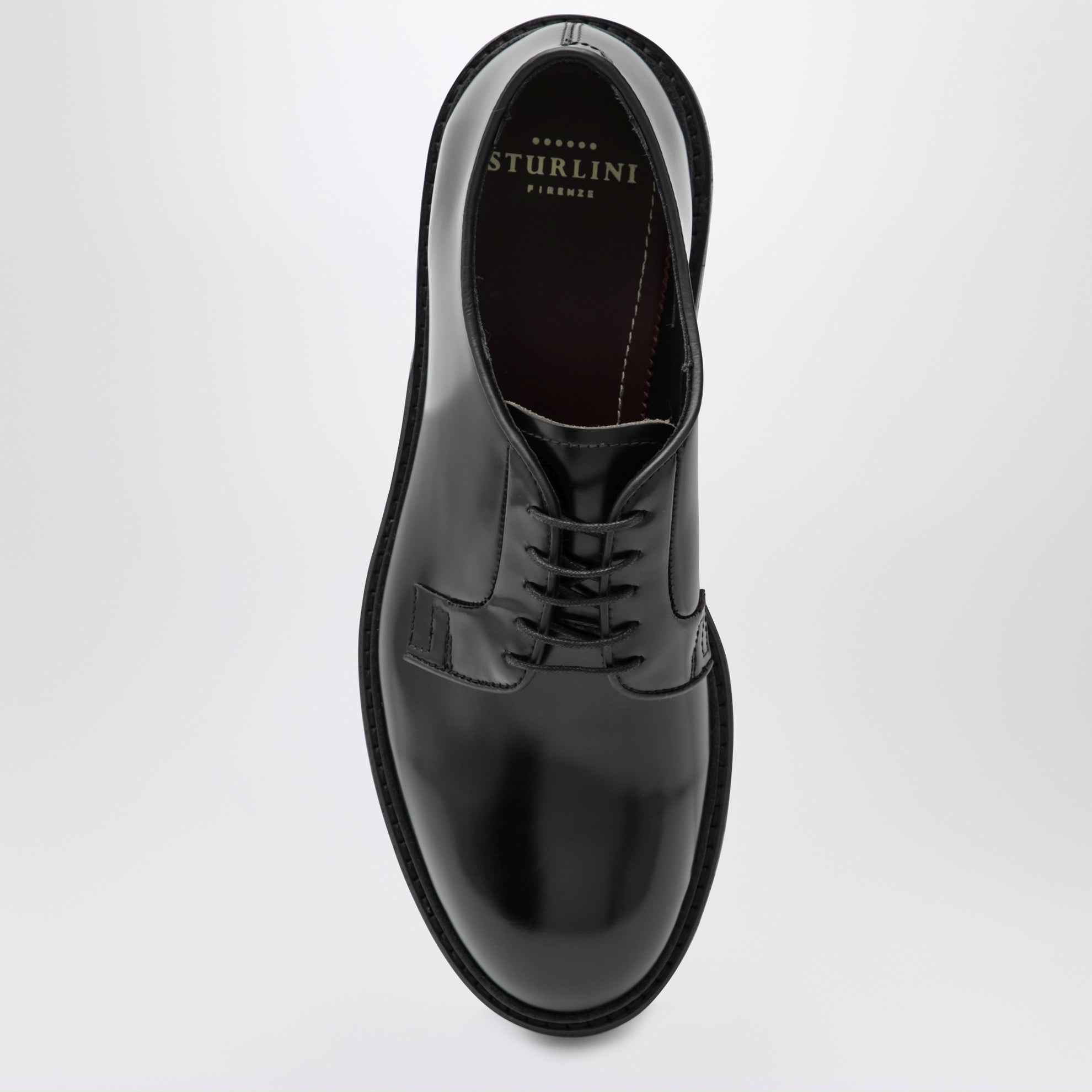 Ticino black leather lace-up shoes