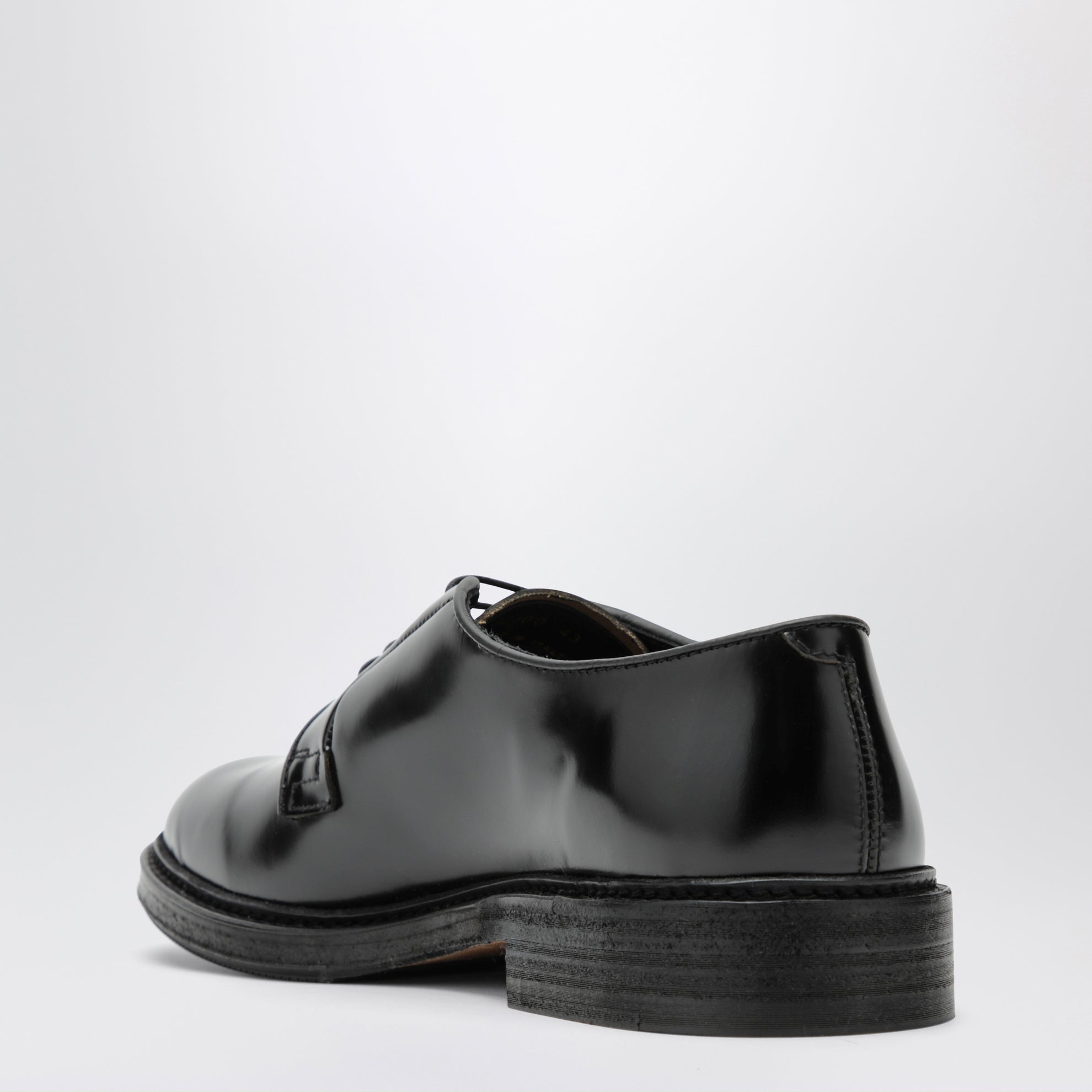 Ticino black leather lace-up shoes
