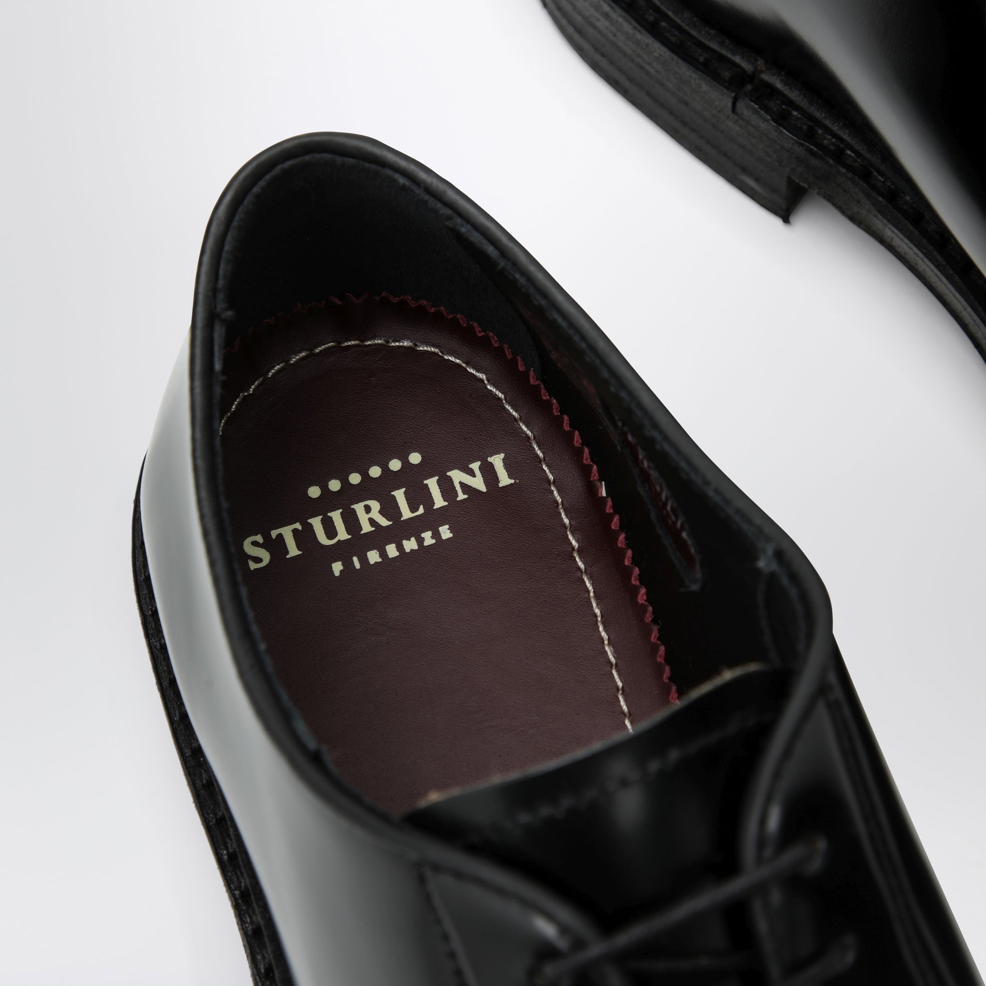 Ticino black leather lace-up shoes