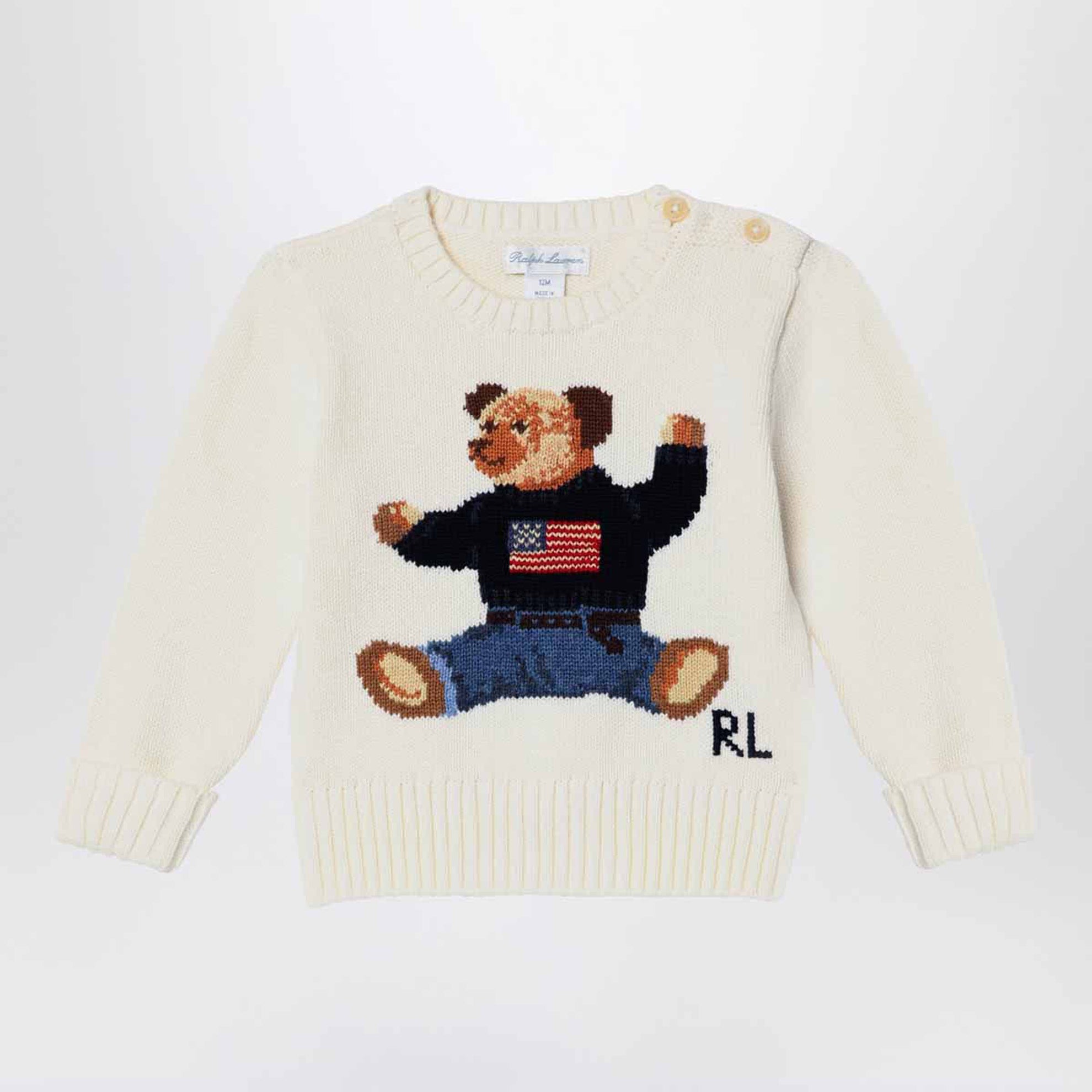 Ivory Polo Bear sweater in cotton