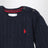 Navy blue cotton cable-knit sweater