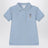 Light blue cotton polo shirt with logo embroidery