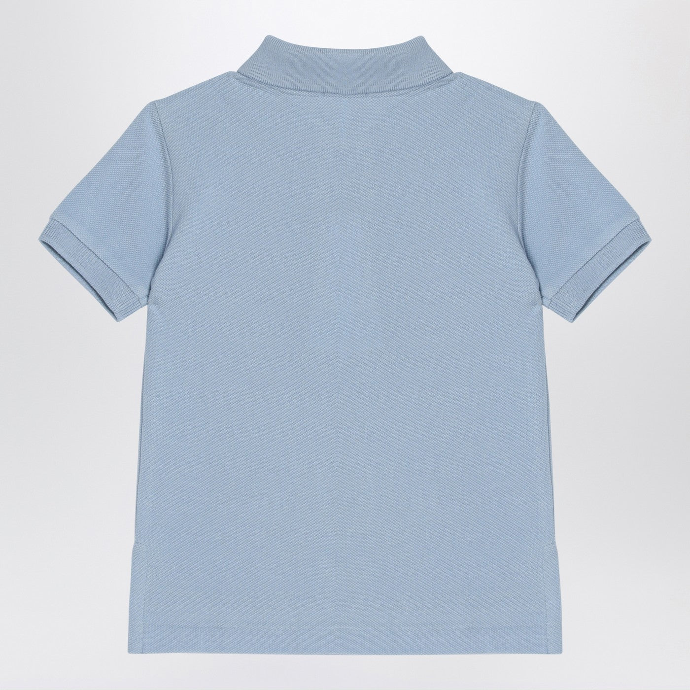 Light blue cotton polo shirt with logo embroidery