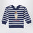 Felpa a righe bianca/blu navy con stampa