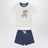 White/blue Polo Bear two-piece set