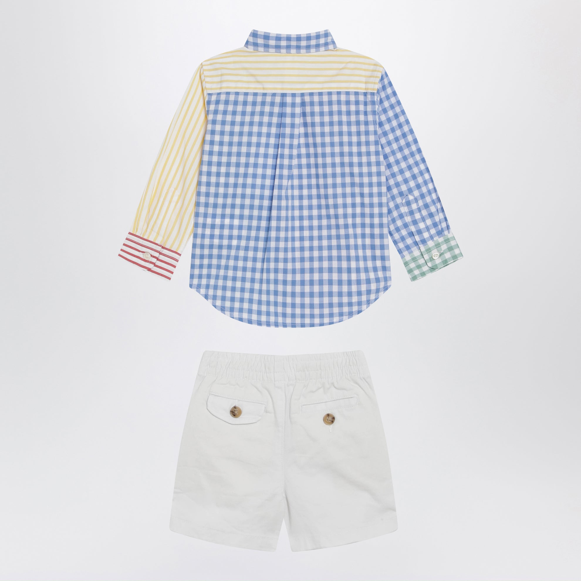 Color-block cotton two-piece set