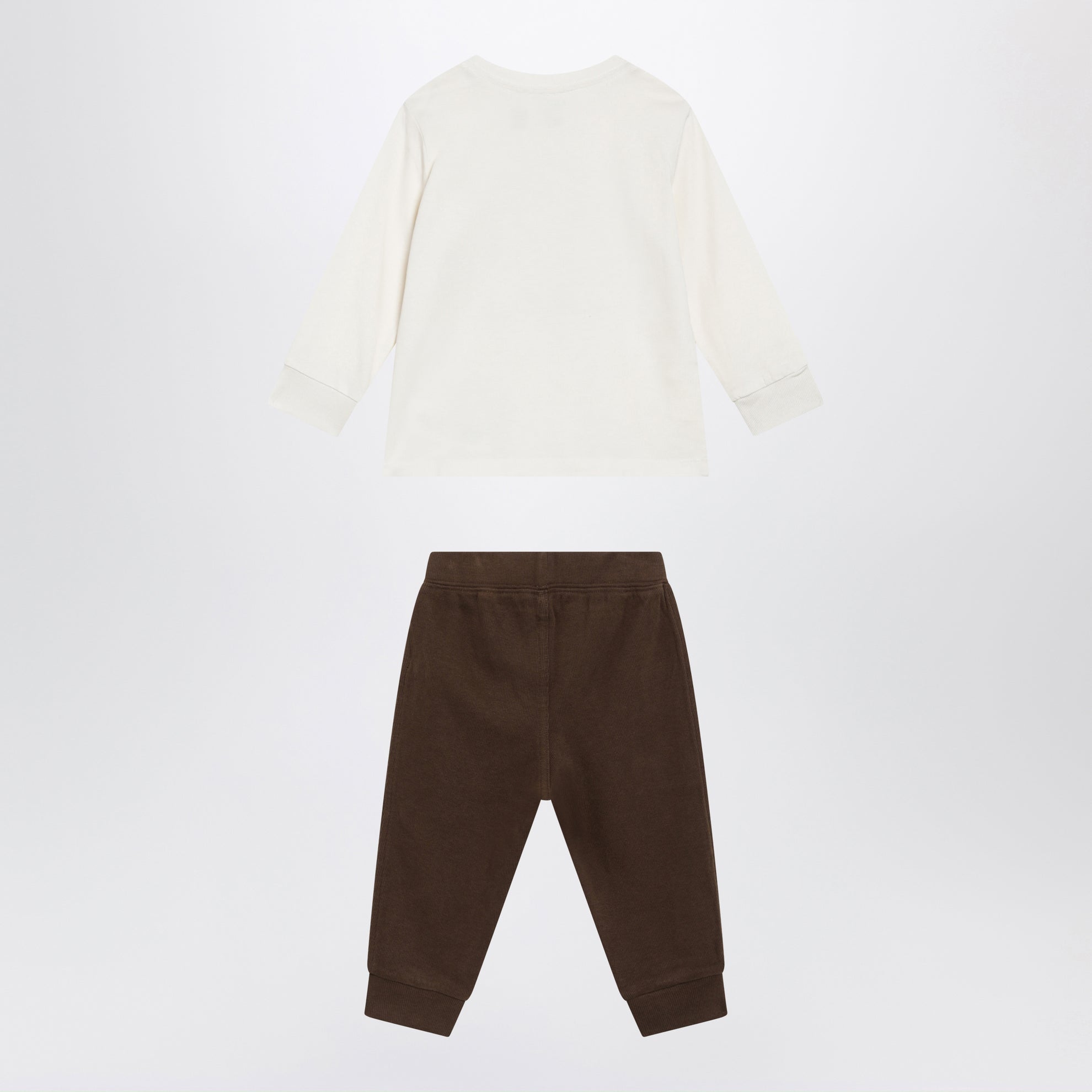 Completo Polo Bear color crema in cotone