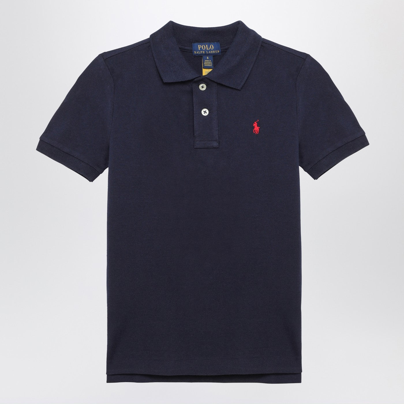 Polo blu navy in cotone con logo