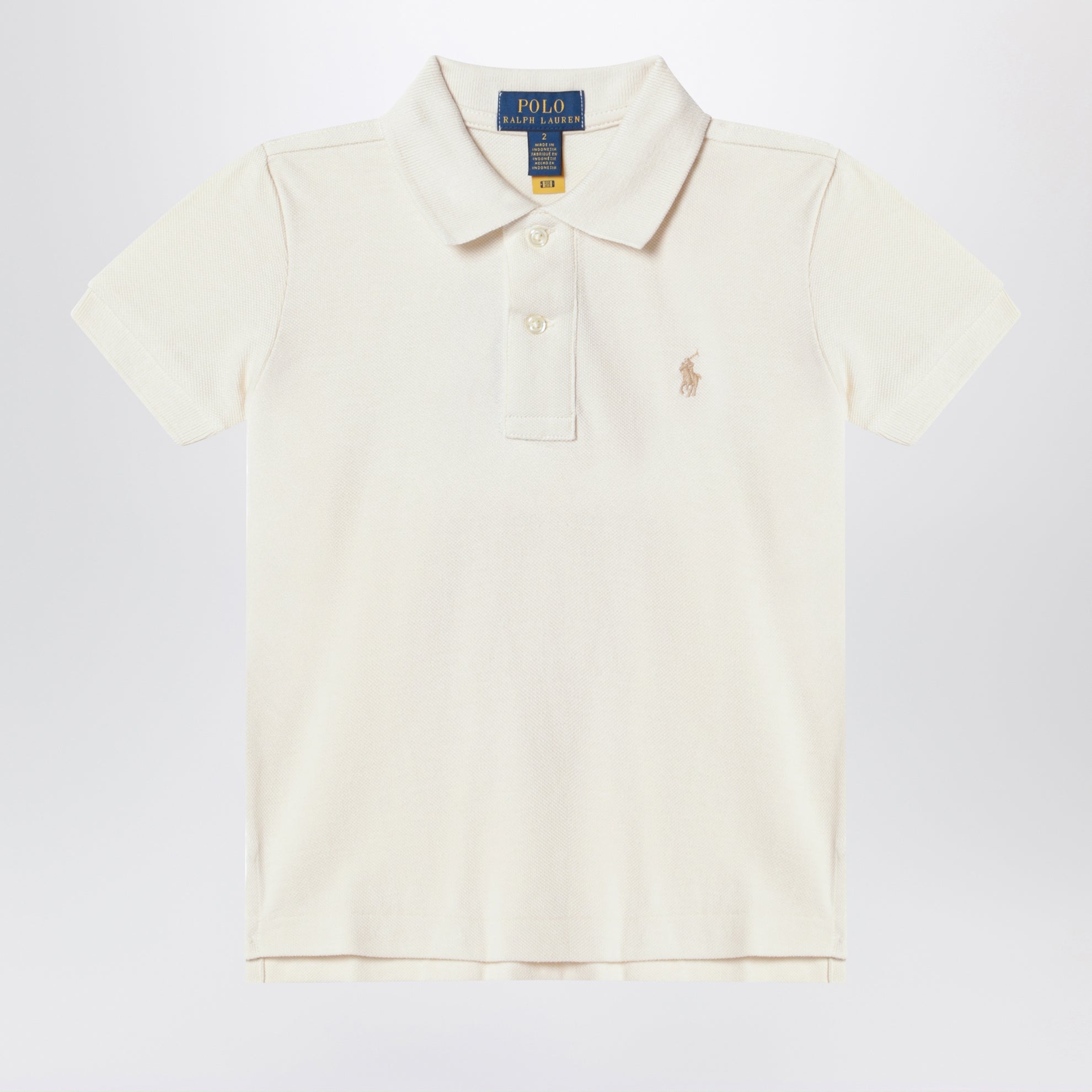Polo color crema in cotone