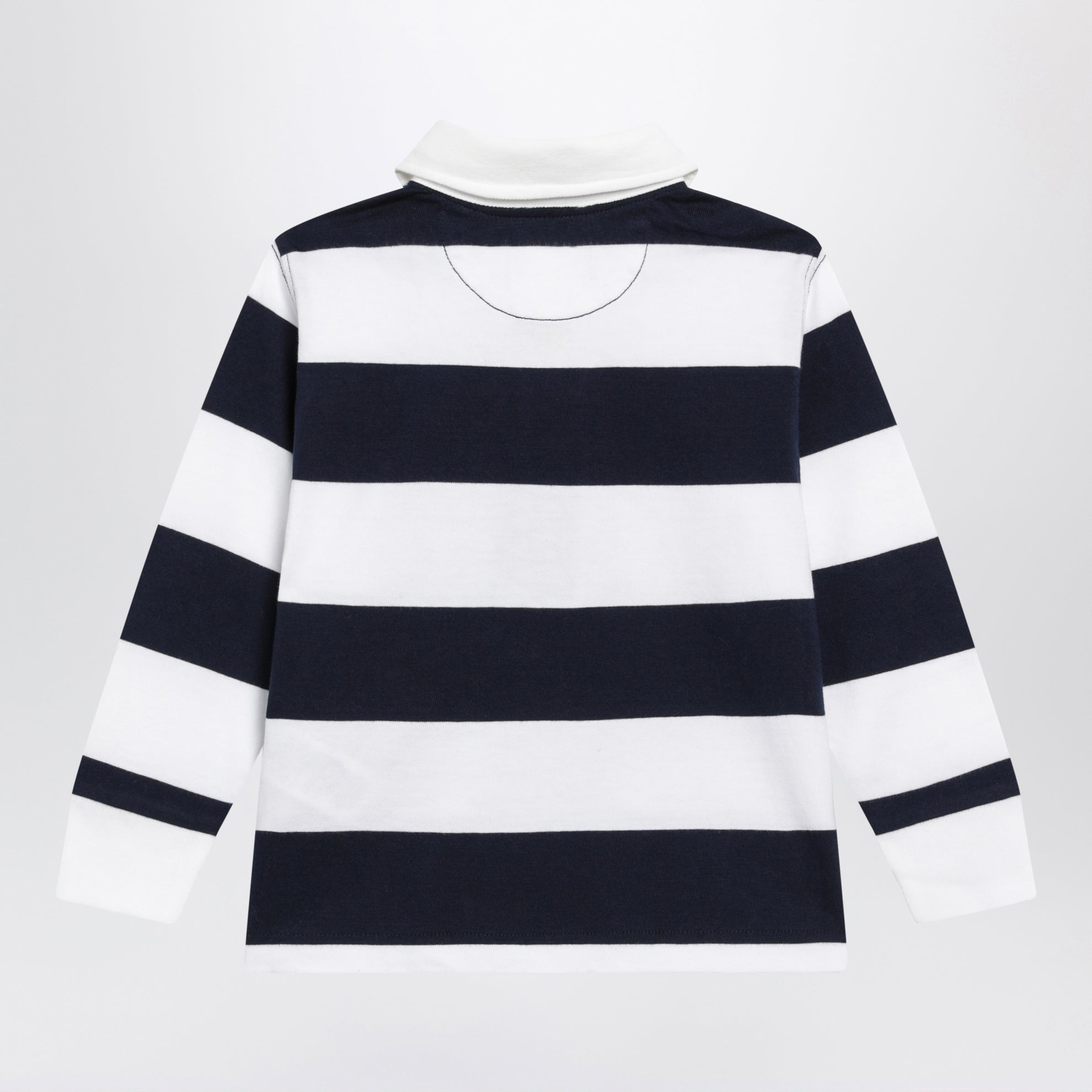 Polo a righe blu navy/bianca in cotone