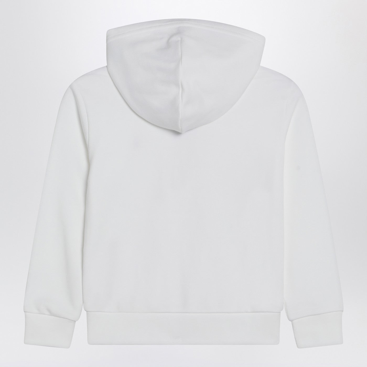 Felpa con zip bianca in misto cotone