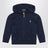 Felpa con zip blu navy