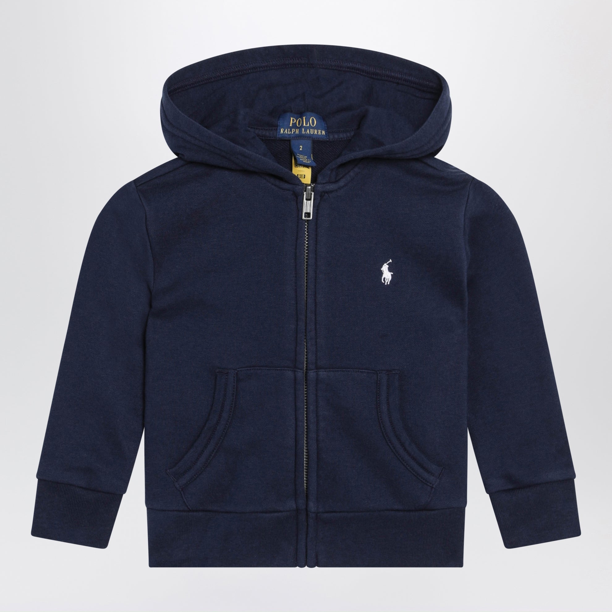 Felpa con zip blu navy