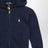 Felpa con zip blu navy