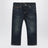 Dark blue washed-effect jeans