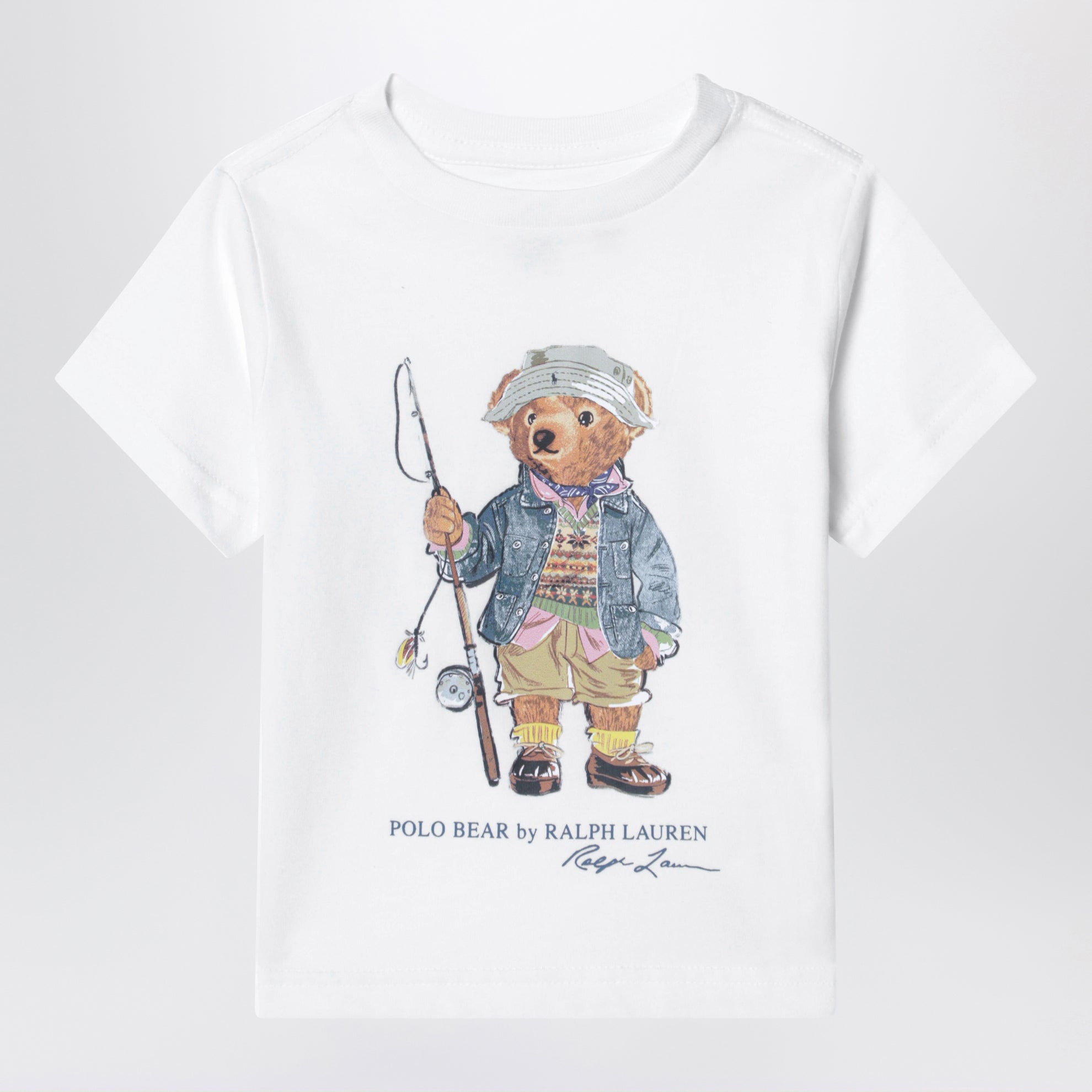 Weißes Polo Bear T-Shirt aus Baumwolle