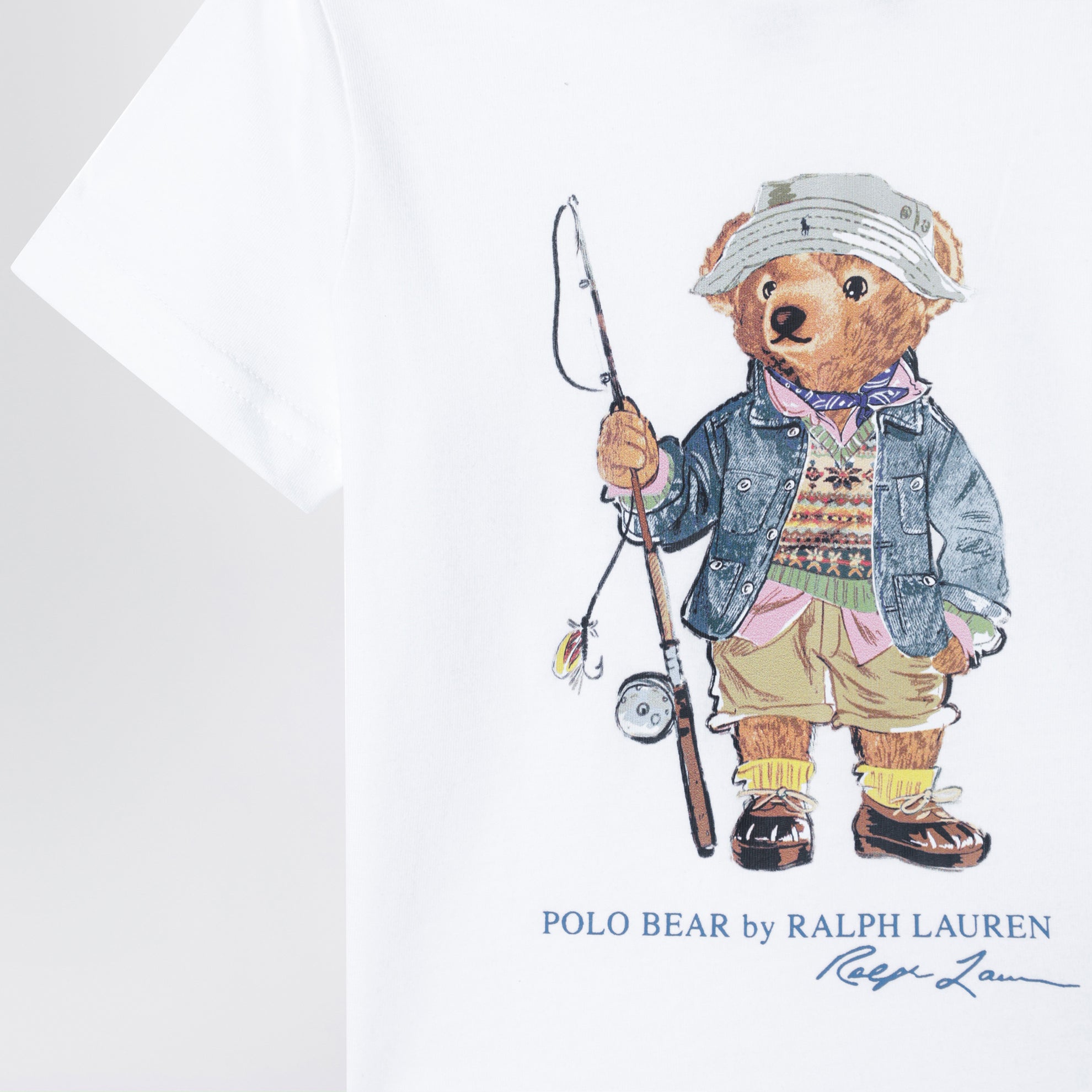 Weißes Polo Bear T-Shirt aus Baumwolle