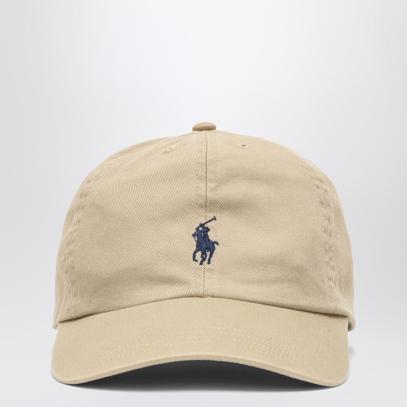Cappello da baseball beige in cotone