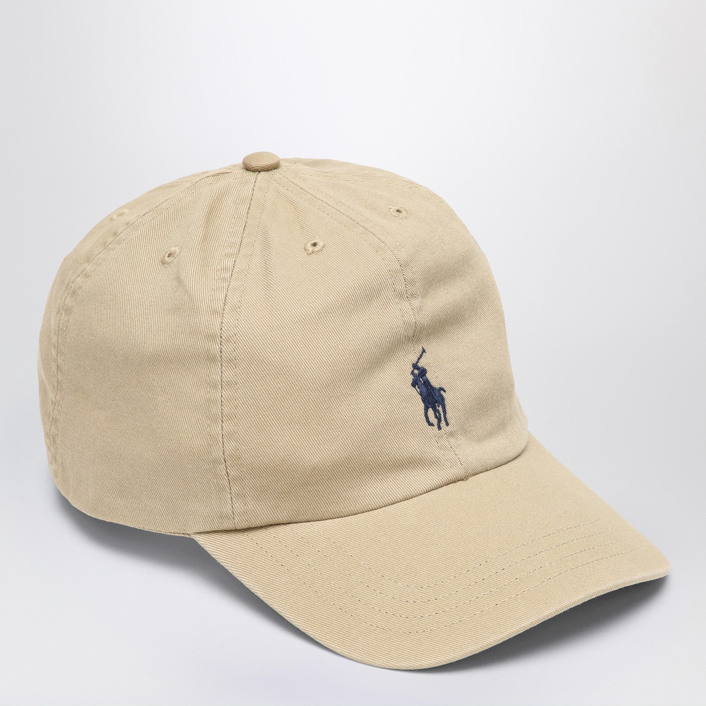 Cappello da baseball beige in cotone