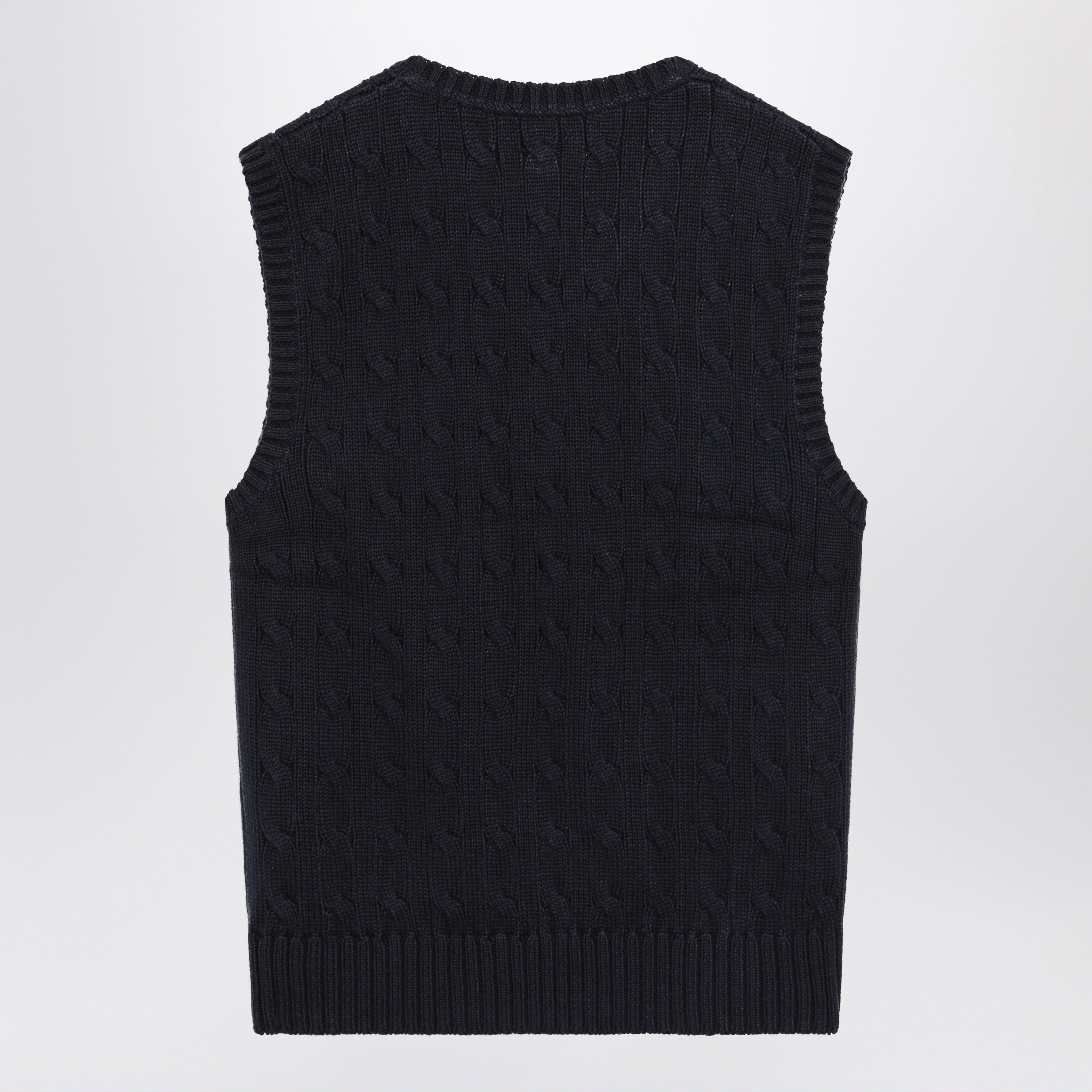 Polo Ralph Lauren Cable-knit V-neck cotton sweater vest in navy