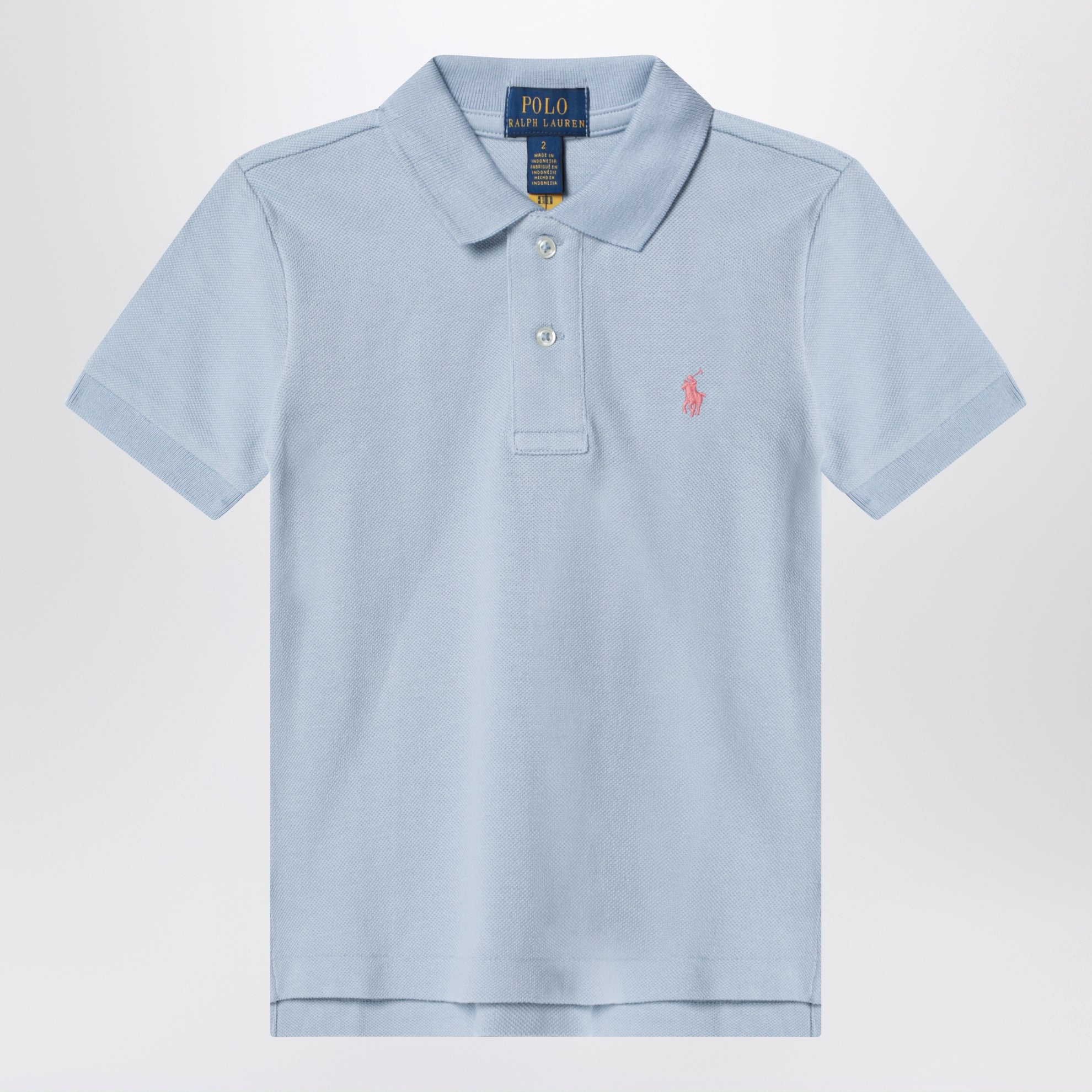 Light blue cotton polo shirt