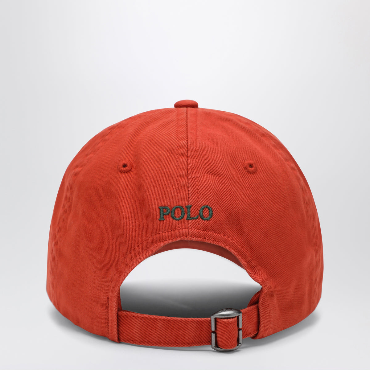 Orangerote Baseballkappe mit gesticktem Logo