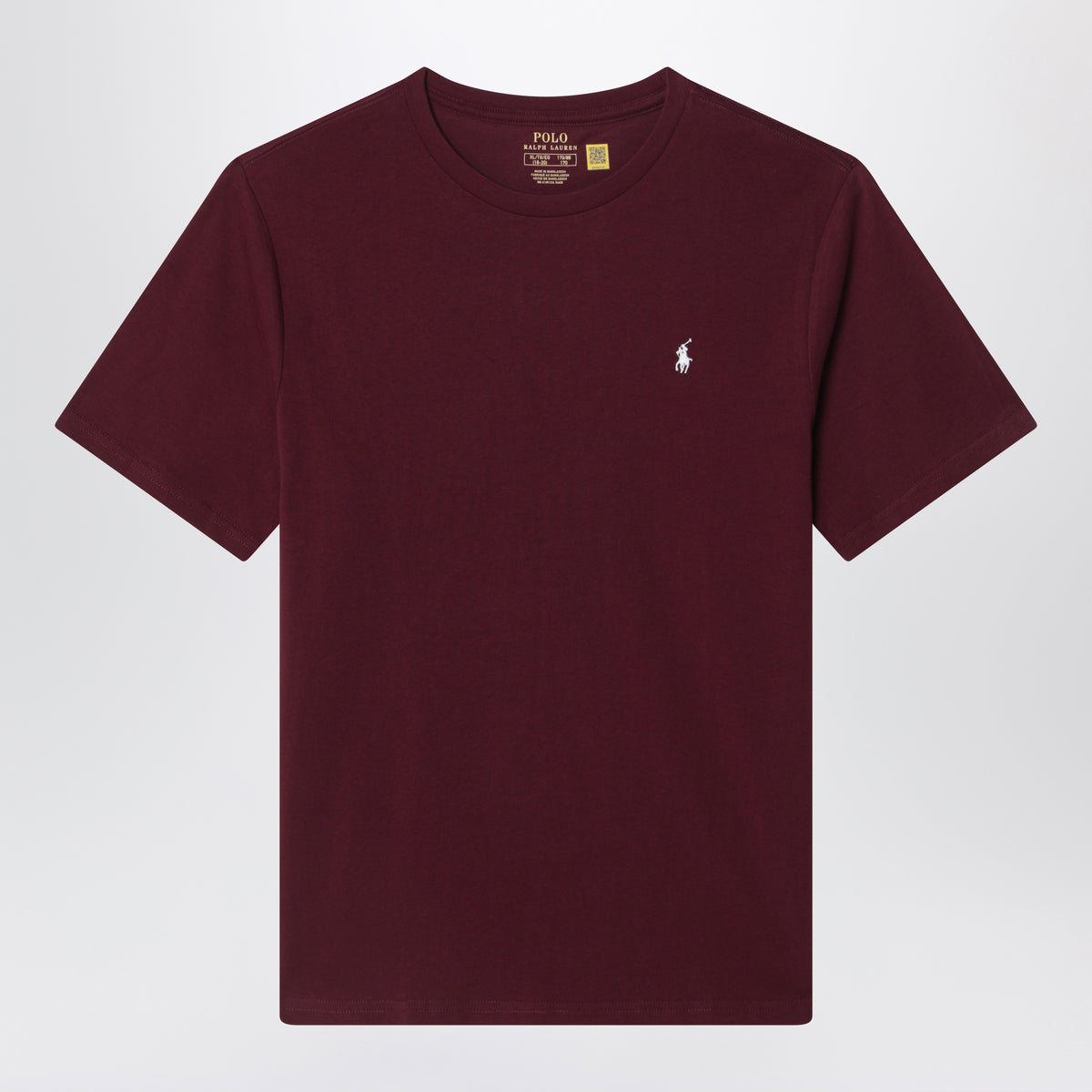 T-shirt bordeaux scuro in cotone
