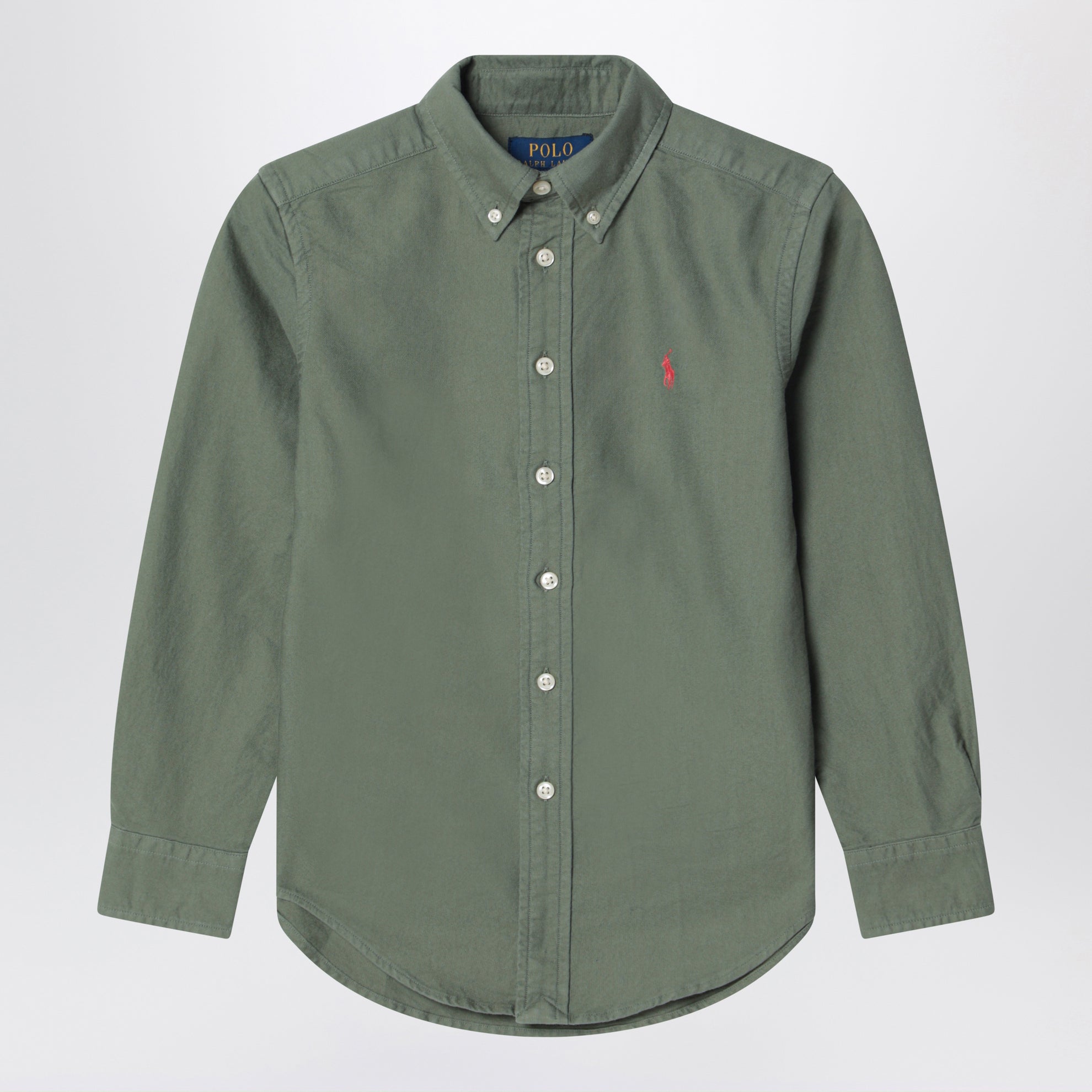 Camicia Oxford Classic-Fit verde cargo
