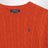 Orangefarbener Zopfpullover aus Wolle und Kaschmir
