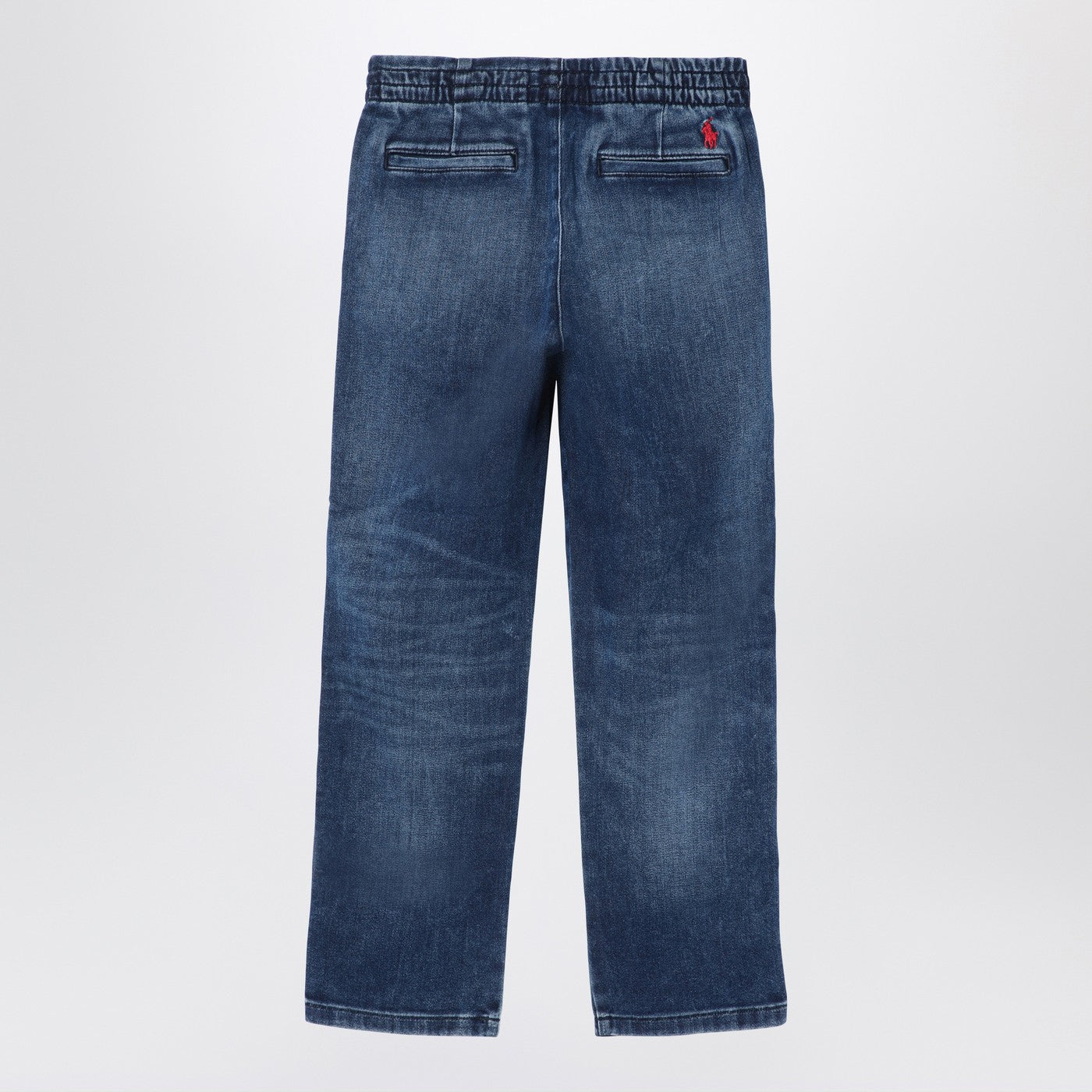 Blau ausgewaschene Denim-Jeans
