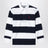 Weiß/Marine gestreiftes Poloshirt
