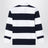 Weiß/Marine gestreiftes Poloshirt