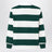 Green and white striped cotton polo shirt