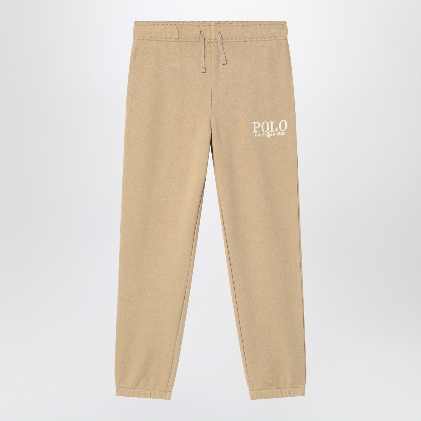 Pantalone jogging beige in cotone con logo