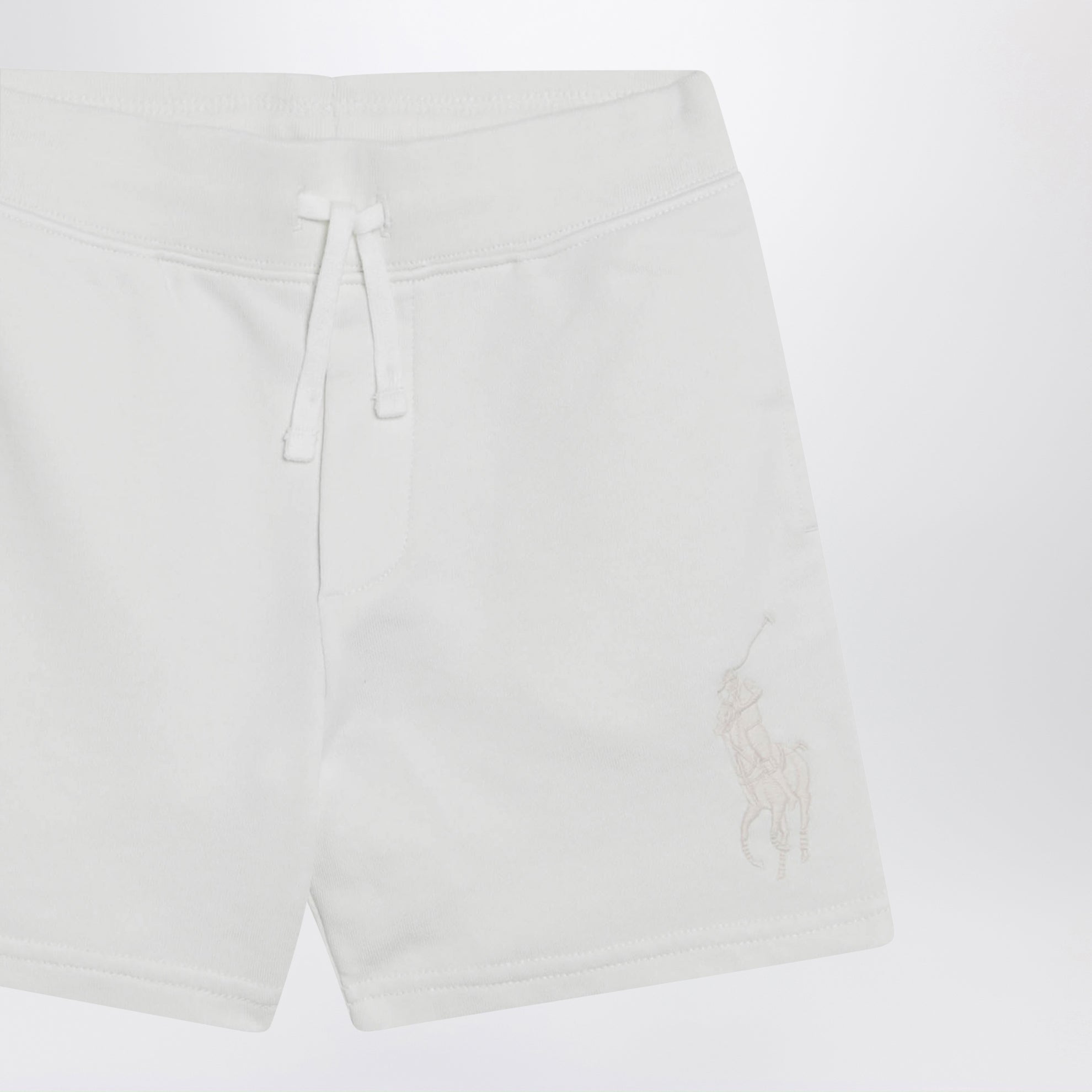 White shorts with embroidered logo